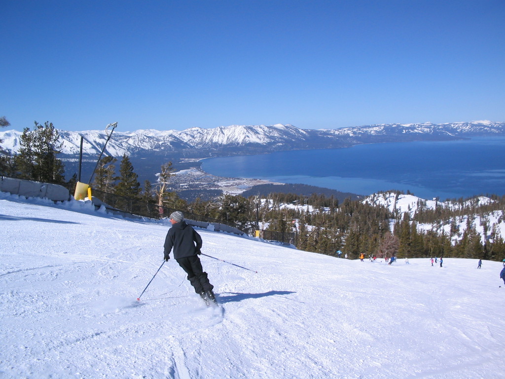 The Snowbomb Platinum Pass allows you access to amazing snow areas like Heavenly, perched above the gem that is Lake Tahoe ... photo by CC user Public Domain on wikimedia